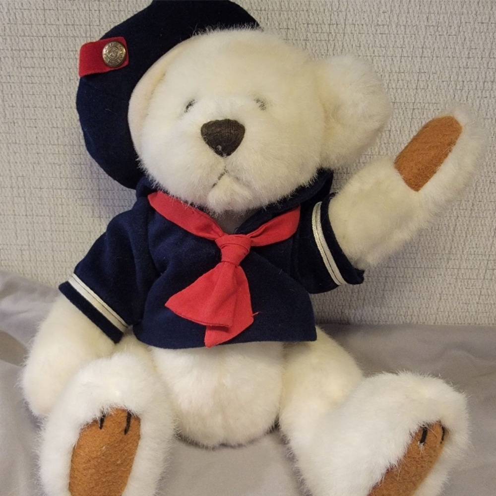Vintage Sailor Teddy Bear with Red Scarf
